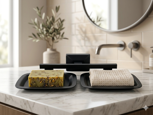 Luxury Wall-Mounted Double Soap Dish with Drainage